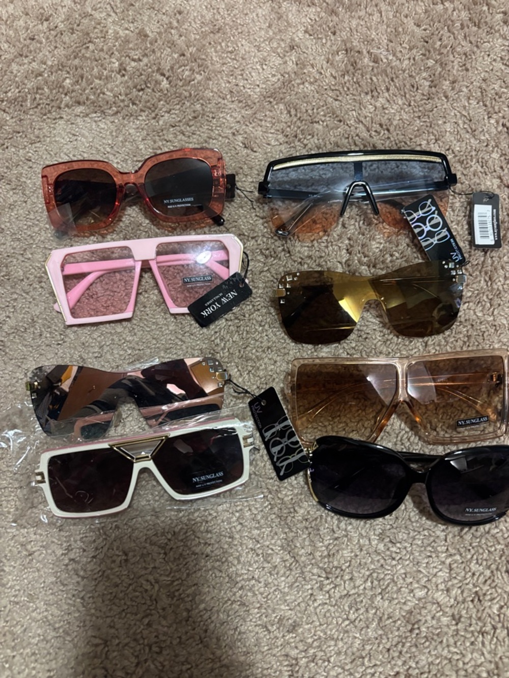 Women’s Oversized Pink Shield Sunglasses